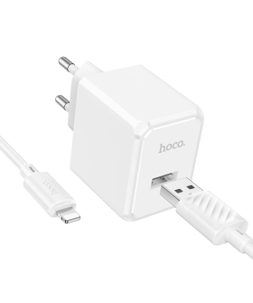 Hoco СЗУ 1USB 2.1A для Lightning 8-pin CS11A 1м (White)