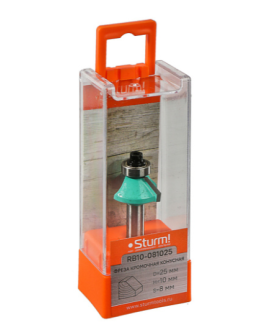 Sturm Фреза кромочная конусная с подшипником dxhxl 25x10x54 мм, хв.8 RB10-081025 Sturm Фреза кромочная конусная с подшипником dxhxl 25x10x54 мм, хв.8 RB10-081025