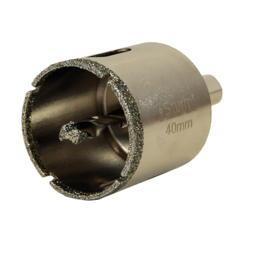 Коронка алмазная по керамограниту 40 х 70 мм,3гр. Хв., с центрир. Cверл. Sturm! 1055-10-4070
