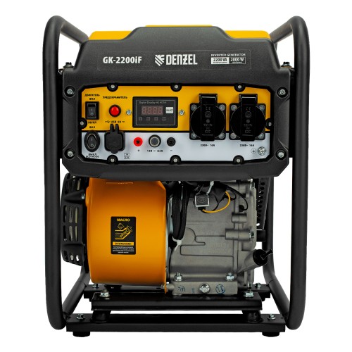 Генератор инверторный GK-2200iF, 2,2 кВт, 230 В, ручной старт DENZEL 94707