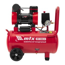 Matrix Компрессор безмасляный малошумный SPC 1500/24, 1500 Вт, ресивер 24 л, 260 л/мин 58139