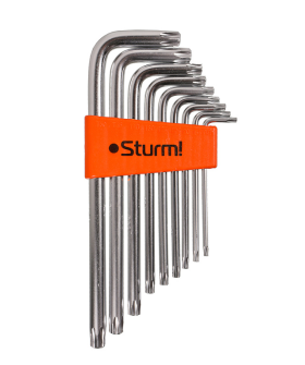 Sturm Набор ключей TORX, 9шт, T9-T50, CrV 1045-04-9x9-TL