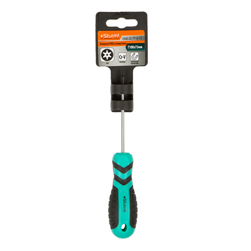 Отвертка TORX TT10H*75мм, с отверстием, CrV магнитный наконечник Sturm! 1040-23-TT10-75