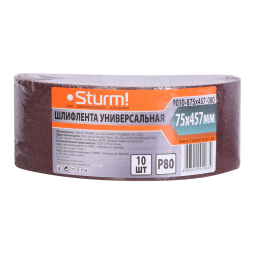 Sturm Шлифлента, 75x457мм, Р80, 10 шт, 9010-B75x457-080