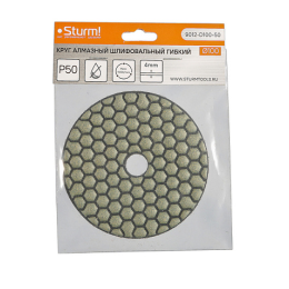 Sturm Алмазный гибкий шлифовальный круг, 100 мм, P50, сухое шлиф., 1 шт. 9012-D100-50