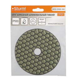Sturm Алмазный гибкий шлифовальный круг, 100 мм, P100, сухое шлиф., 1 шт. 9012-D100-100