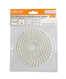 Sturm Алмазный гибкий шлифовальный круг, 100 мм, P30, мокрое шлиф., 1 шт. 9012-W100-30