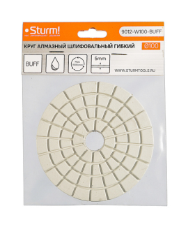 Sturm Алмазный гибкий шлифовальный круг, 100 мм, BUFF, мокрое шлиф., 1 шт. 9012-W100-BUFF