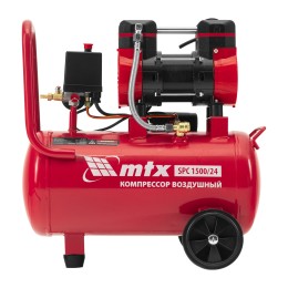 Matrix Компрессор безмасляный малошумный SPC 1500/24, 1500 Вт, ресивер 24 л, 260 л/мин 58139