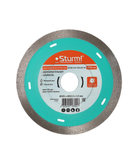 Sturm Алмазный диск 125x22,23 ТОНКИЙ, сегментный, сухой рез, 9020-04-125x22-St