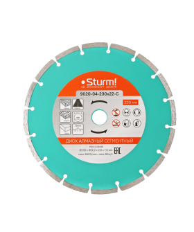Sturm Алмазный диск, сухая резка, сегментный 230мм 9020-04-230x22-C