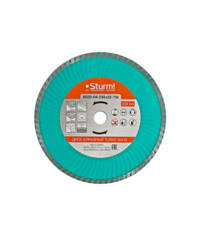 Sturm Алмазный диск, сухая/влажная резка Turbo Wave 230мм 9020-04-230x22-TW