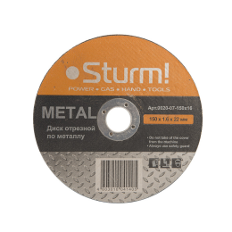 Sturm! Диск отрезной по металлу, АРМИРОВАННЫЙ, размер 150x1.6x22.23 9020-07-150x16