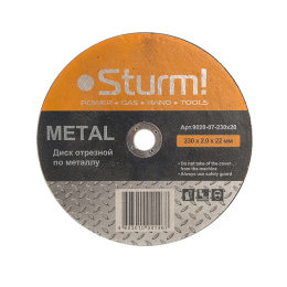 Sturm! Диск отрезной по металлу, АРМИРОВАННЫЙ, размер 230x2.0x22.23 9020-07-230x20