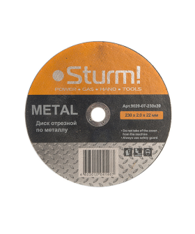 Sturm! Диск отрезной по металлу, АРМИРОВАННЫЙ, размер 230x2.0x22.23 9020-07-230x20