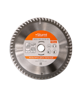 Sturm Пильный диск, размер 185x20/16x60 зубьев Мульти рез 9023-185-20/16-60