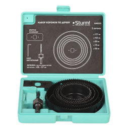 Sturm Набор коронок по дереву, 5 шт, 68/76/89/102/127x22мм, пластиковый кейс, 5440203