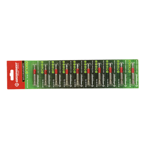 Биты t15x50мм, Torx Tamper, сталь S2, 10шт ЛЕНТА, БОЕКОМПЛЕКТ BT15-50-10L