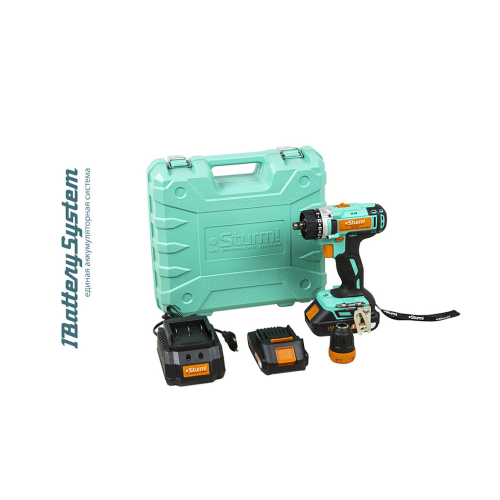 Дрель аккумуляторная Sturm!, 18В, 1BatterySystem, 30Нм, 2х2.0Ач, съемный патрон, кейс CD3618T