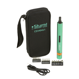 Sturm Отвертка аккумуляторная 3.6В, USB TYPE C, набор бит, сумка, без ЗУ CD3404U1