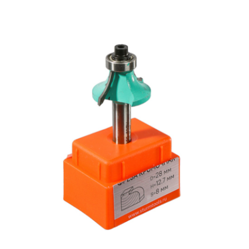 Фреза кромочная калевочная с подшипником 12,7 мм, dxhxl 28x12,7x57 мм, хв.8 Sturm! RB09-081328