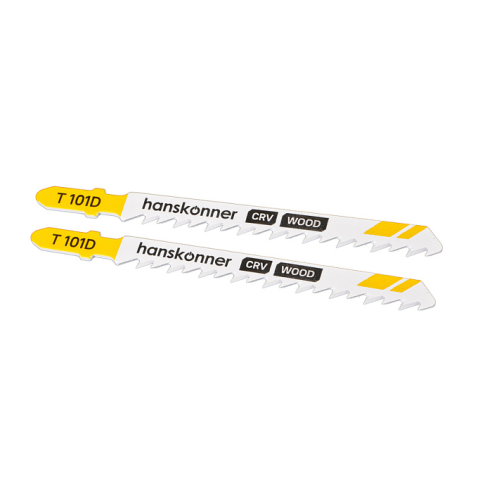 Пилки для лобзика ДЕРЕВО 2шт, T101D (мяг,тверд 10-45мм) Hanskonner H02-101D