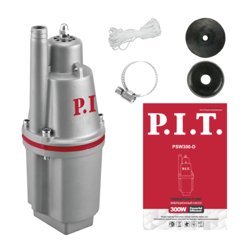 Насос вибрационный электрич. P.I.T. PSW300-D (300Вт, напор 60м, 20л/мин, нижний забор,термозащита)