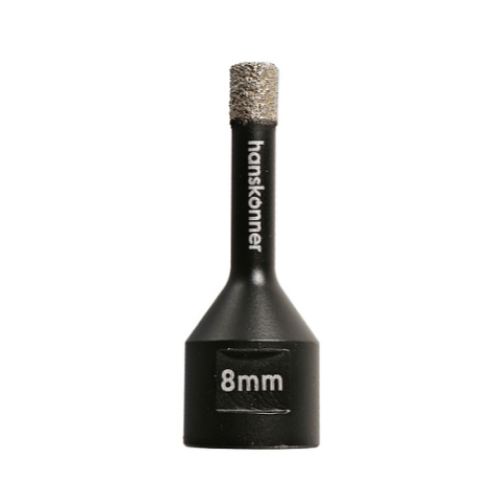 Коронка алмазная для УШМ, tilepro, 8 мм, вакуумн. Спекание алмазов, Hanskonner H1055-10-08