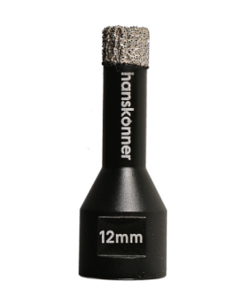 Hanskonner Коронка алмазная для УШМ, tilepro, 12 мм, вакуумн. Спекание алмазов, H1055-10-12