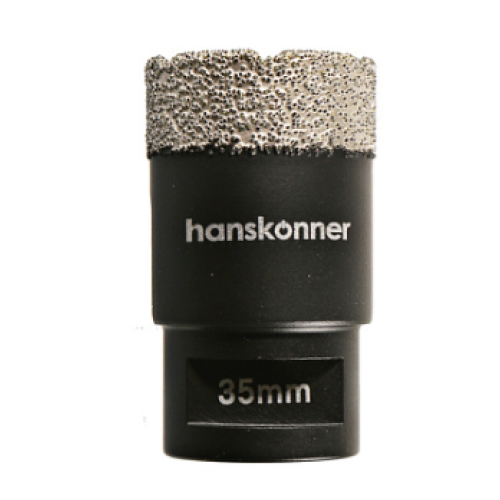 Коронка алмазная для УШМ, tilepro, 35 мм, вакуумн. Спекание алмазов, Hanskonner H1055-10-35
