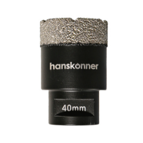 Коронка алмазная для УШМ, tilepro, 40 мм, вакуумн. Спекание алмазов, Hanskonner H1055-10-40