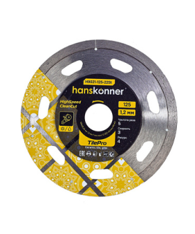 Hanskonner Алмазный диск 125x22,23x1,2 мм Segment tilepro H9021-125-22St Hanskonner Алмазный диск 125x22,23x1,2 мм Segment tilepro H9021-125-22St