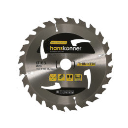 Hanskonner Пильный диск по дереву THIN KERF 165x20 мм, 24 зубьев, H9022-165-20-24T