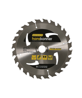Hanskonner Пильный диск по дереву THIN KERF 165x20 мм, 24 зубьев, H9022-165-20-24T
