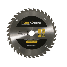 Hanskonner Пильный диск по дереву 185x20/16мм, 36 зубьев H9022-185-20/16-36