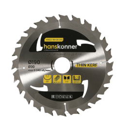 Hanskonner Пильный диск по дереву THIN KERF 190x30 мм, 24 зубьев, H9022-190-30-24T