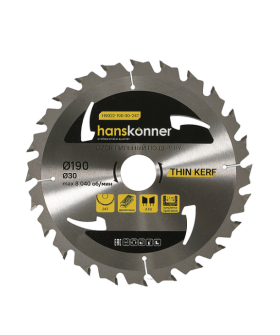 Hanskonner Пильный диск по дереву THIN KERF 190x30 мм, 24 зубьев, H9022-190-30-24T