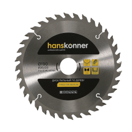 Hanskonner Пильный диск по дереву 190x30мм, 36 зубьев, H9022-190-30/20-36