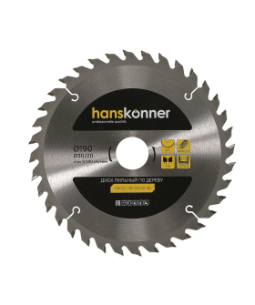 Hanskonner Пильный диск по дереву 190x30мм, 36 зубьев, H9022-190-30/20-36