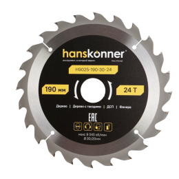Hanskonner Пильный диск по дереву ArmorPiercing 190x30/20мм, 24 зуба, H9025-190-30-24