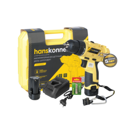 Hanskonner Дрель аккумуляторная б/щ 12В, 30Нм, 2х2.0Ач, кейс HCD1230R