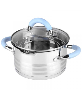 Mallony Кастрюля 3,4 л, MELODIA, из нержавеющей стали, с крышкой-дуршлагом и 2-мя носиками для слива 109008--SK