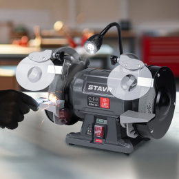 СТАВР Станок заточной 200 мм с LED подсветкой SBG 200-400W-L