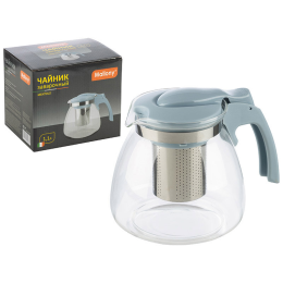 MALLONY Чайник заварочный MENTOLO, объем 1,1 л, из жаропрочного стекла с фильтром из нержав стали 910127-SK