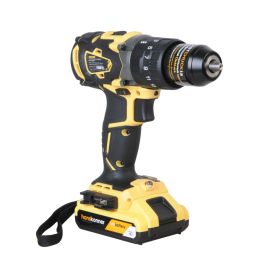 Hanskonner Дрель аккум. ударн. б/щ 18В,2 акк.,2,4Ач,65Нм,патрон 13мм,кейс,Unibattery HCD1865BLI