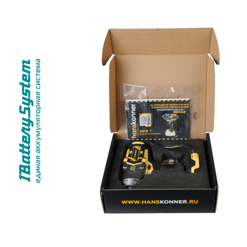 Гайковерт удар б/щ Hanskonner PLATINUM, 18В, 1BatterySystem, 1000Нм, 1/2", без АКБ/ЗУ HCD18100S