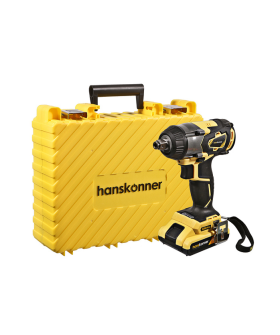 Hanskonner Гайковерт ударн б/щ 18В, Unibattery,350Нм,1/2",3скор,2x2.4Ач,кейс HCD18350S