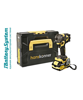 Hanskonner Гайковерт ударн б/щ PLATINUM,18В,1BatterySystem,420Нм,1/2",1x4Ач,кейс HS HCD20420BLC