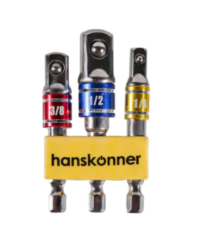 Hanskonner Набор адаптеров для торцевых головок 1/4", 3/8", 1/2" HK1041-04-S3AD
