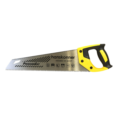 Ножовка по дереву, 400мм, 7-8 TPI, SK5, 3D зуб, чистый рез, Hanskonner HK1060-01-4007